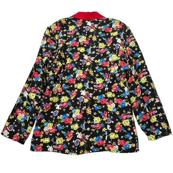 Mon-Liz Paris Vintage 80s 90s Floral Print Oversized Slouchy Blazer French Girl - Picture 2 of 7